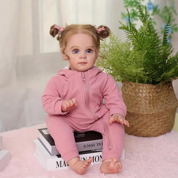 🆕 20 inches Vinyl Body Realistic Reborn Baby Girls Doll - Picture 7 of 8